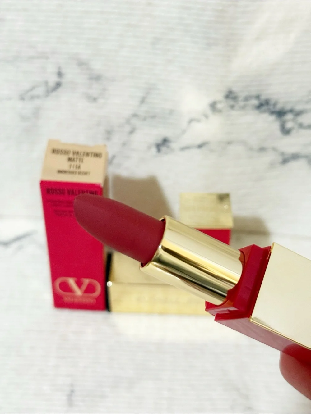 Valentino Rosso Valentino #111A Undressed Velvet Red Matte Lipstick